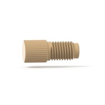 Upchurch Scientific Plug for 5/16-24 Flat-Bottom Ports, Standard Knurl, PEEK, Natural, Single - P-556 - Click Image to Close